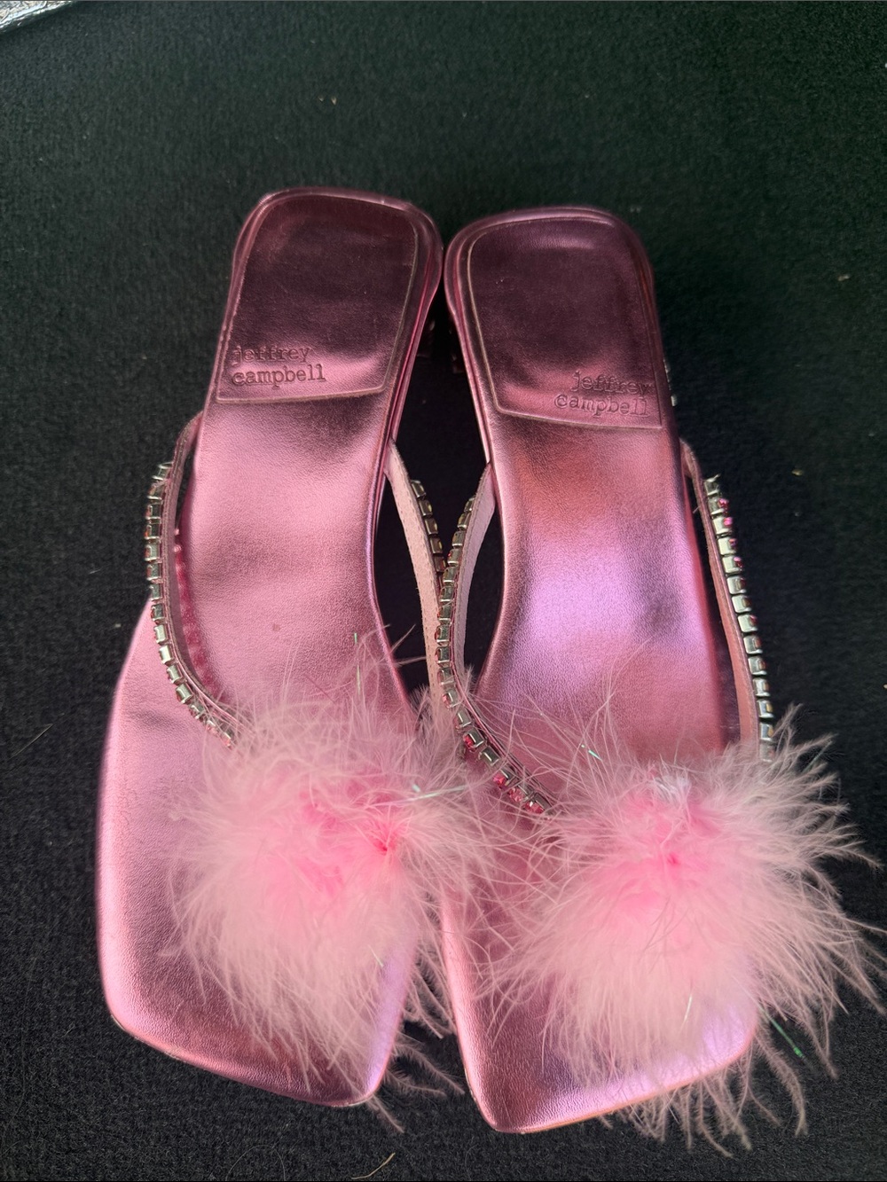 Womens Jeffrey Campbell Jova Jeweled Slide Sandals Dolly Patron Style size 7